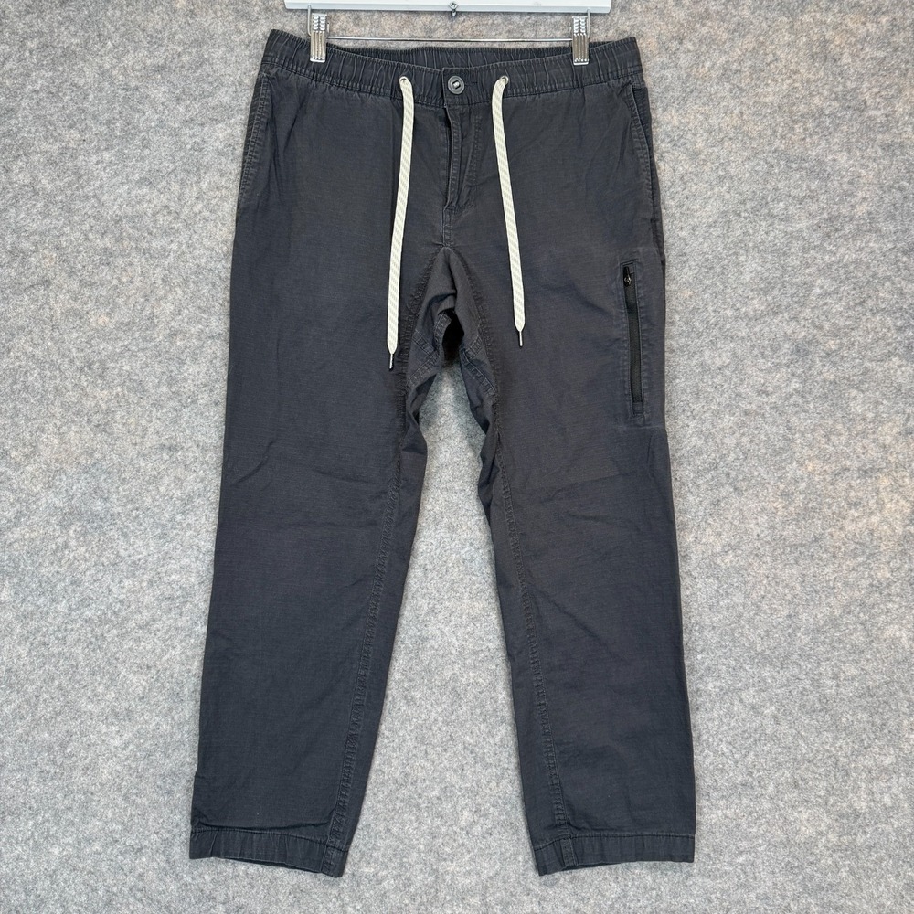 Vuori Rip Stop Climber Pants Mens Large Short Inseam Dark Gray Outdoor Hiking